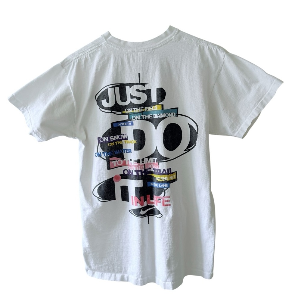 Vintage 90s Nike Just Do It White Single Stitch T Shirt Men's Medium Made in USA